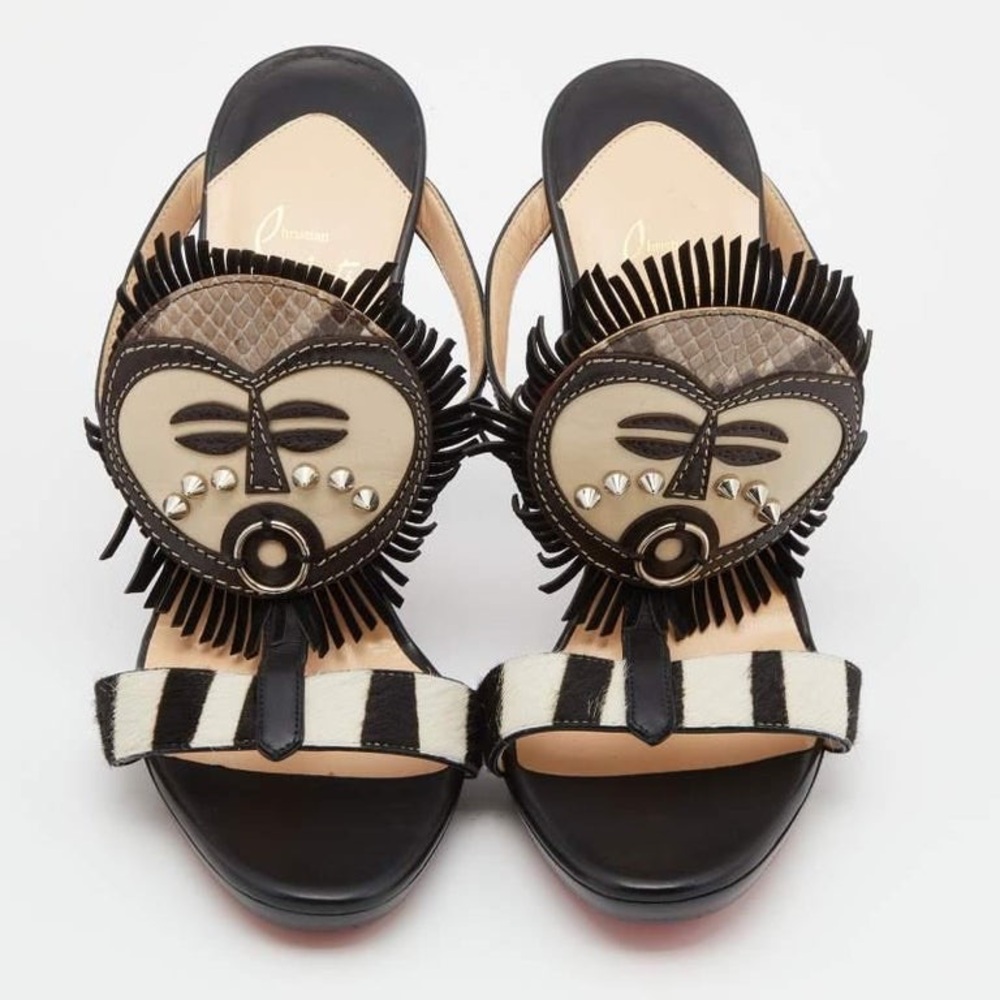 Christian louboutin Python Kimpa Mask Cuff Python Slide Sandals